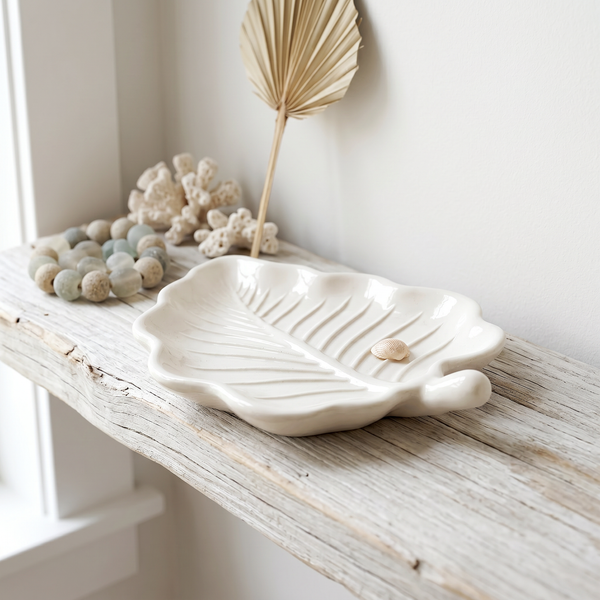 Cast Gypsum Leaf Catchall Tray