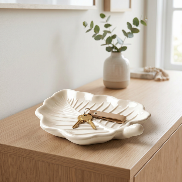 Cast Gypsum Leaf Catchall Tray