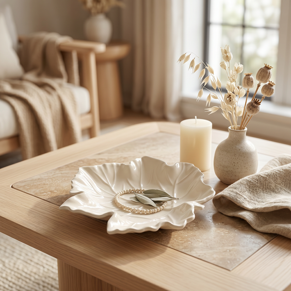 Cast Gypsum Maple Leaf Tray