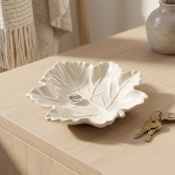 Cast Gypsum Maple Leaf Tray