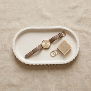 Scalloped Gypsum Oblong Catchall Tray