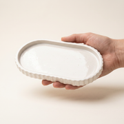 Scalloped Gypsum Oblong Catchall Tray