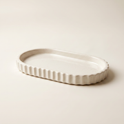 Scalloped Gypsum Oblong Catchall Tray