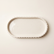 Scalloped Gypsum Oblong Catchall Tray
