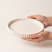 Scalloped Gypsum Oval Catchall Tray
