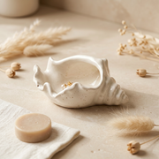 Cast Gypsum Conch Shell Catchall Bowl