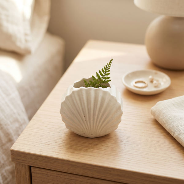 Gypsum Clam Shell Mini Planter
