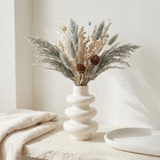 Stacked Bubble Gypsum White Vase