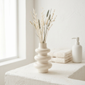 Stacked Bubble Gypsum White Vase