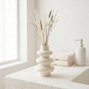 Stacked Bubble Gypsum White Vase