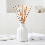 Ribbed Gypsum Bottle Vase