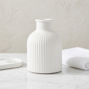 Ribbed Gypsum Bottle Vase