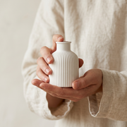 Ribbed Gypsum Bottle Vase
