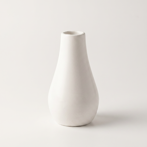 Hand-Cast Gypsum Milk Bottle Vase