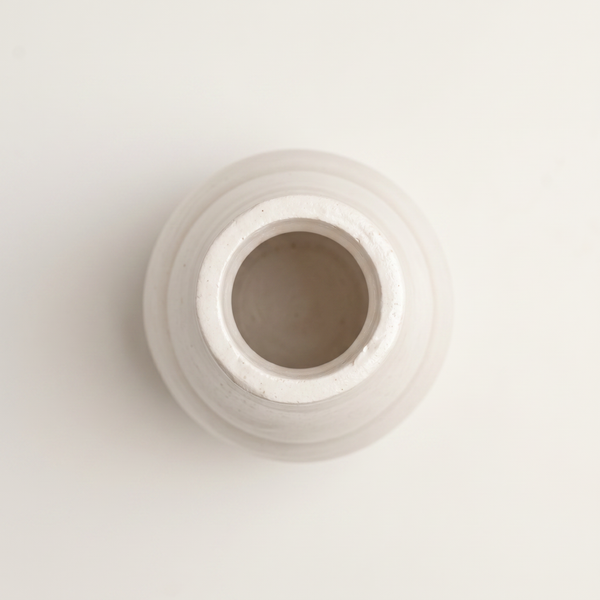 Top view of Hand-Cast Gypsum Milk Bottle Vase