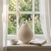 Honeycomb Relief Gypsum Teardrop Vase