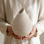 Honeycomb Relief Gypsum Teardrop Vase