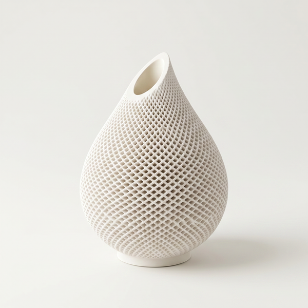 Honeycomb Relief Gypsum Teardrop Vase
