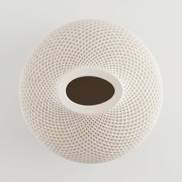 Top view of Honeycomb Relief Gypsum Teardrop Vase