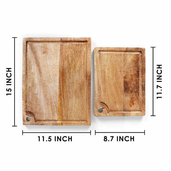 Mango Wood Cutting Board Set