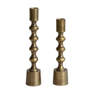 Taper Candle Holders, Antique Gold Finish, Set of 2 — back and side profile detail