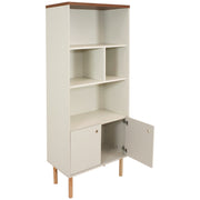 Mid-Century Cabinet Bookshelf with Storage
