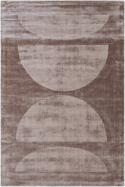 Taupe Geometric Arch Viscose Area Rug