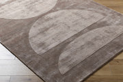 Taupe Geometric Arch Viscose Area Rug