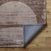 Taupe Geometric Arch Viscose Area Rug