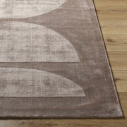 Taupe Geometric Arch Viscose Area Rug