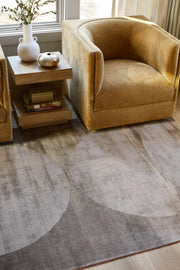 Taupe Geometric Arch Viscose Area Rug