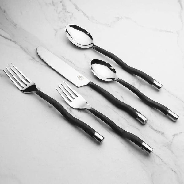 Wavy Handle Stainless Steel Flatware Set
