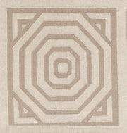Ivory & Taupe Hand Woven Wool Greek Geometric Rug