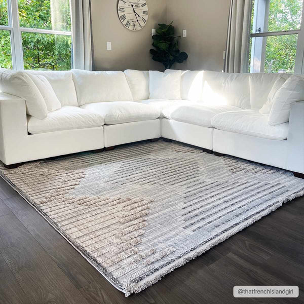 High-Low Texture Fringe Area Rug
