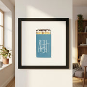 Matchbook Graphic Framed Print — Graphic matchbook art print in a wood-finish frame, three sizes