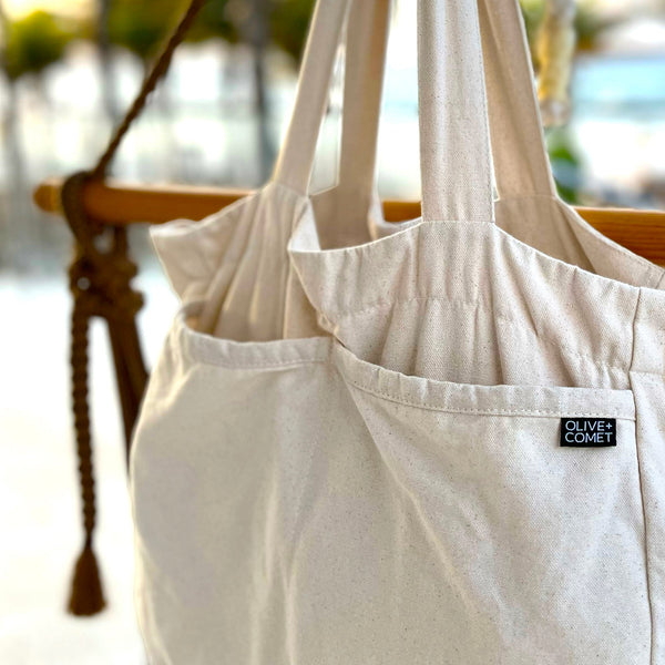 Organic Canvas Zip Tote Bag