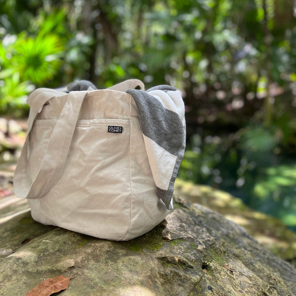 Organic Canvas Zip Tote Bag