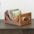 Handcrafted Wood 7-Inch Record Crate — Open-frame wood crate built for 7-inch vinyl singles and shelving display