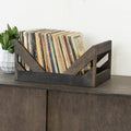 Stained Wood Vinyl Record Crate — Hand-built wood crate for 12-inch vinyl, available in three stained finishes