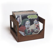 Wood-Grain Vinyl Record Storage Crate — scale reference and proportion detail