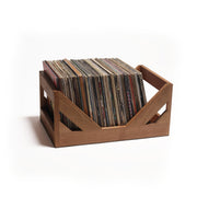 Close-up of material and construction detail — Stained Wood Vinyl Record Crate