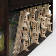 Laser-Cut Birch Vinyl Record Dividers — styled in a complete room vignette