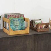Handcrafted Wood 7-Inch Record Crate — packaging and unboxing view