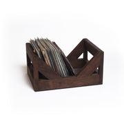 Handcrafted Wood 7-Inch Record Crate — styled in a complete room vignette