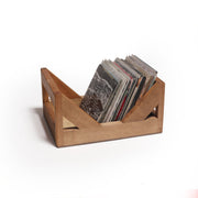 Handcrafted Wood 7-Inch Record Crate — detail of finish and surface variation