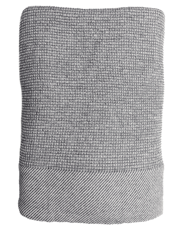 Waffle-Weave Wool Throw — Grey – throws & blankets | Roost & Roam