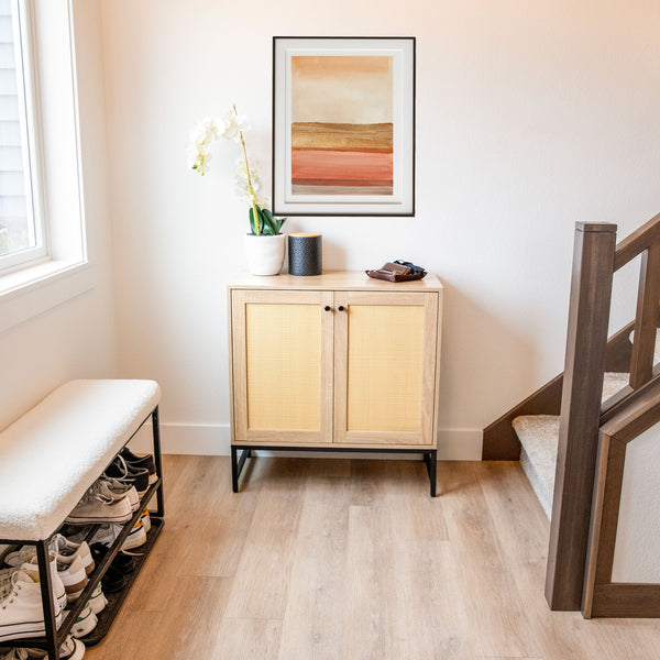 Rattan Door Two-Door Storage Cabinet