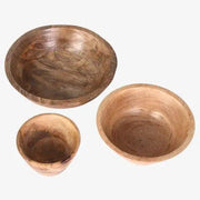 Acacia Wood Handmade Serving Bowls, Set of 3