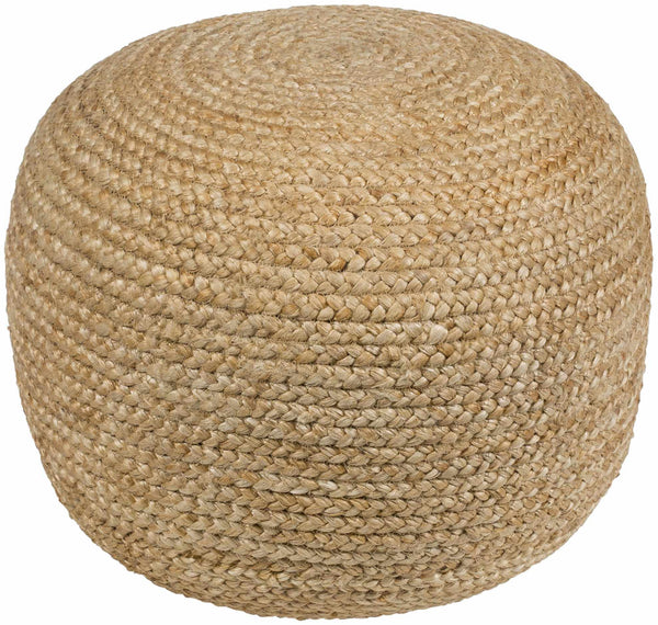 Braided Jute Round Pouf Ottoman