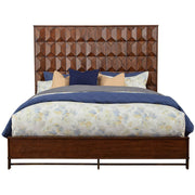 Geometric Panel Wood Bed Frame